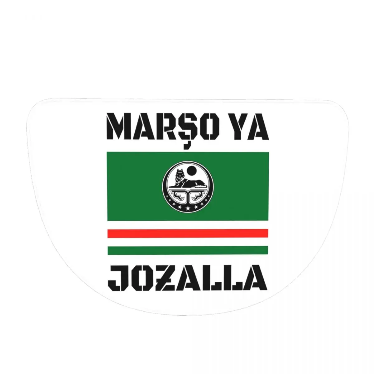 Фото Мягкий фланелевый полукруглый коврик Marso Ya Jozalla Ichkeria Flag, нескользящий, впитывающий, для ванной комнаты и гаража. №1
