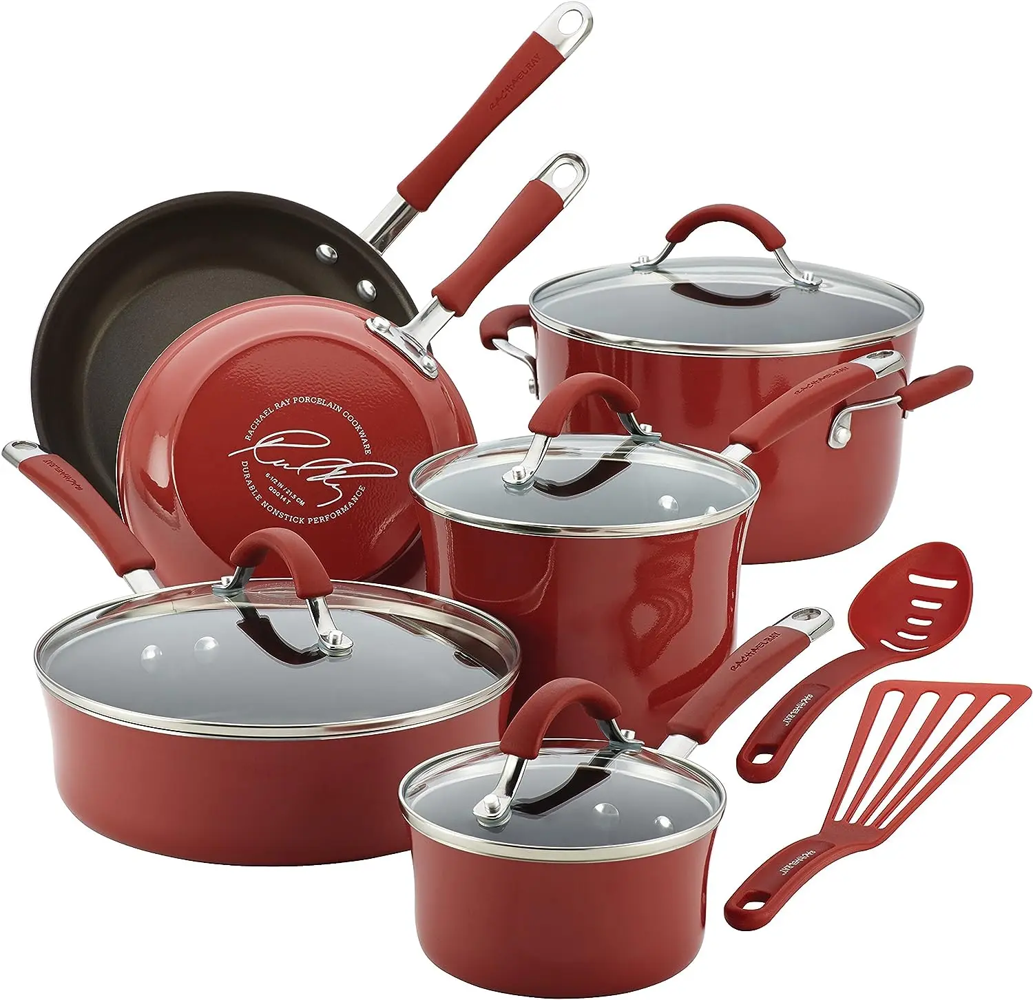 Rachael Ray Cucina Nonstick Cookware Pots and Pans Set, 12 P