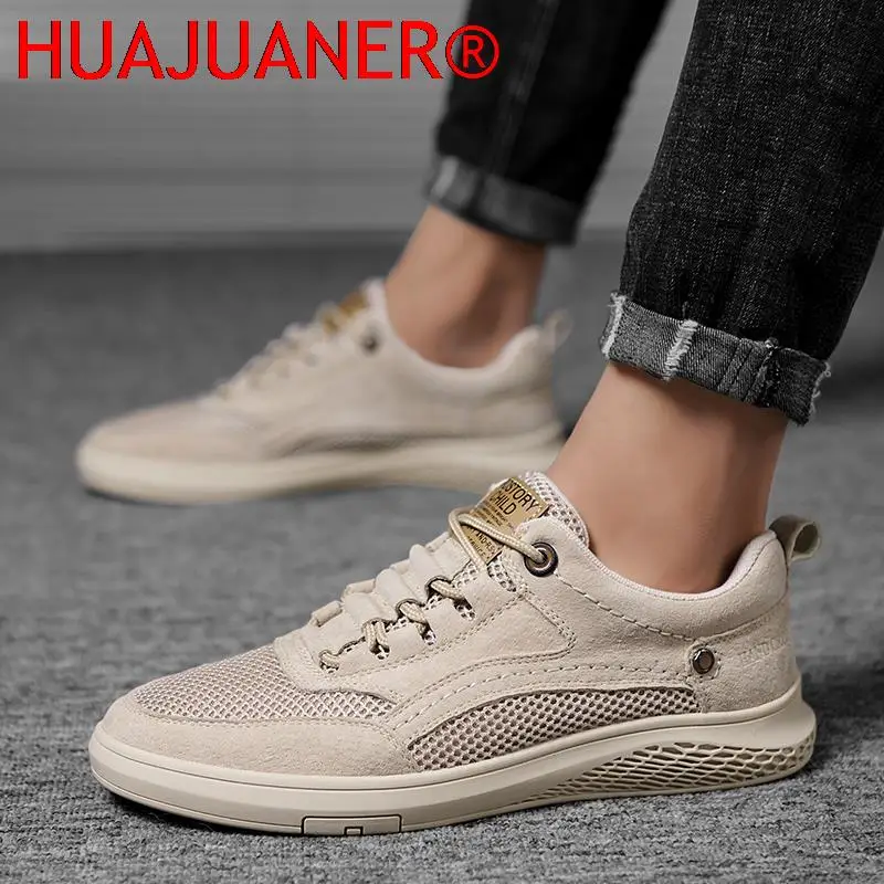 

Mens Sneakers Suede Shoes Men Fashion Lightweight Outdoor Shoes Male Non-Slip Comfortable Breathable Walking Shoes Spring Autumn