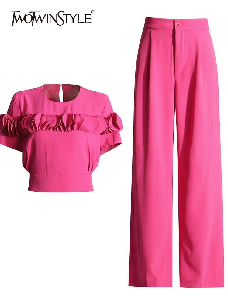 Женский комплект из двух предметов TWOTWINSTYLE элегантный однотонный повседневный