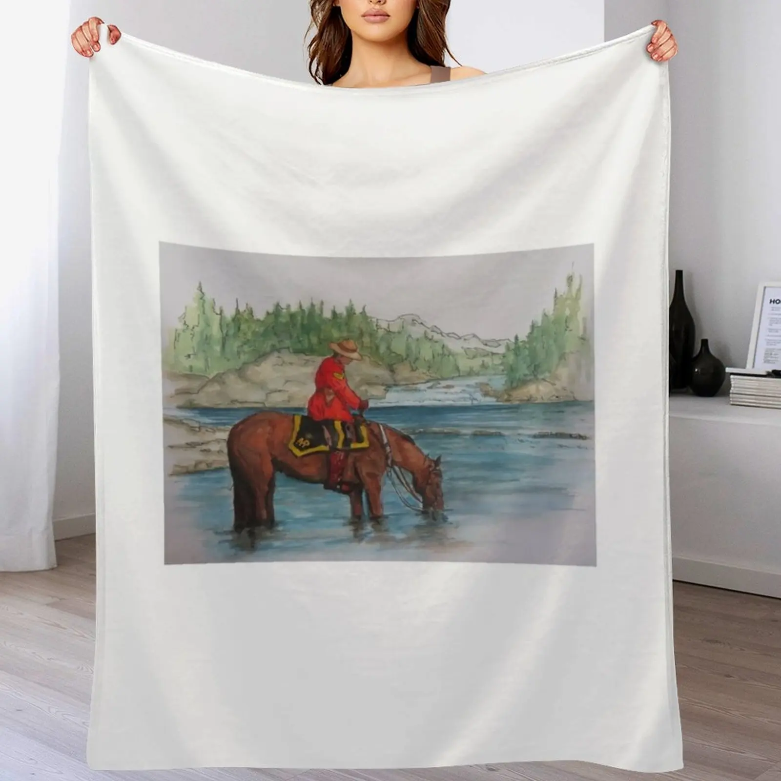 РМП. In Red Serge on Horseback Throw Blanket Hair Luxury Designer Nap аниме Одеяла