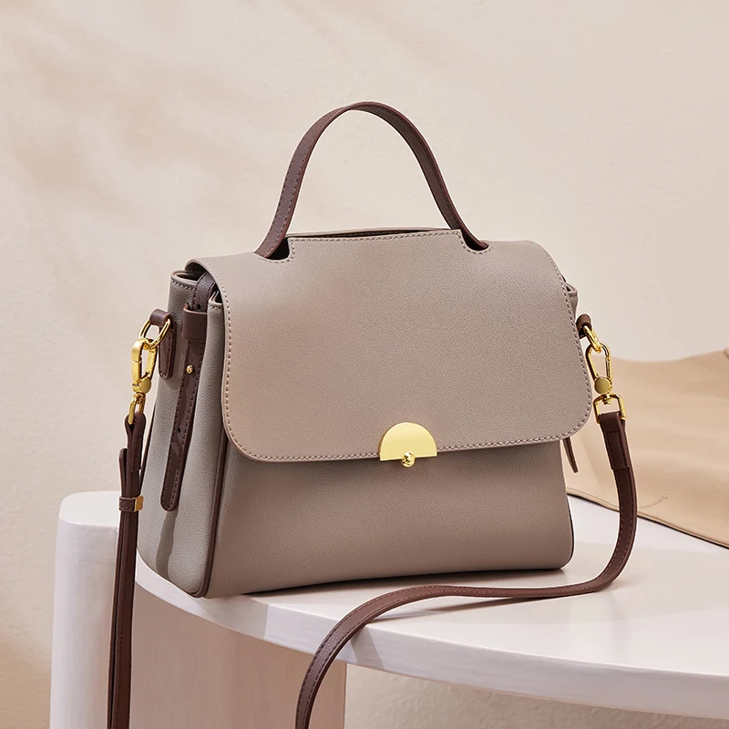 

2022 new fashion shoulder hand-held cowhide ladies bag