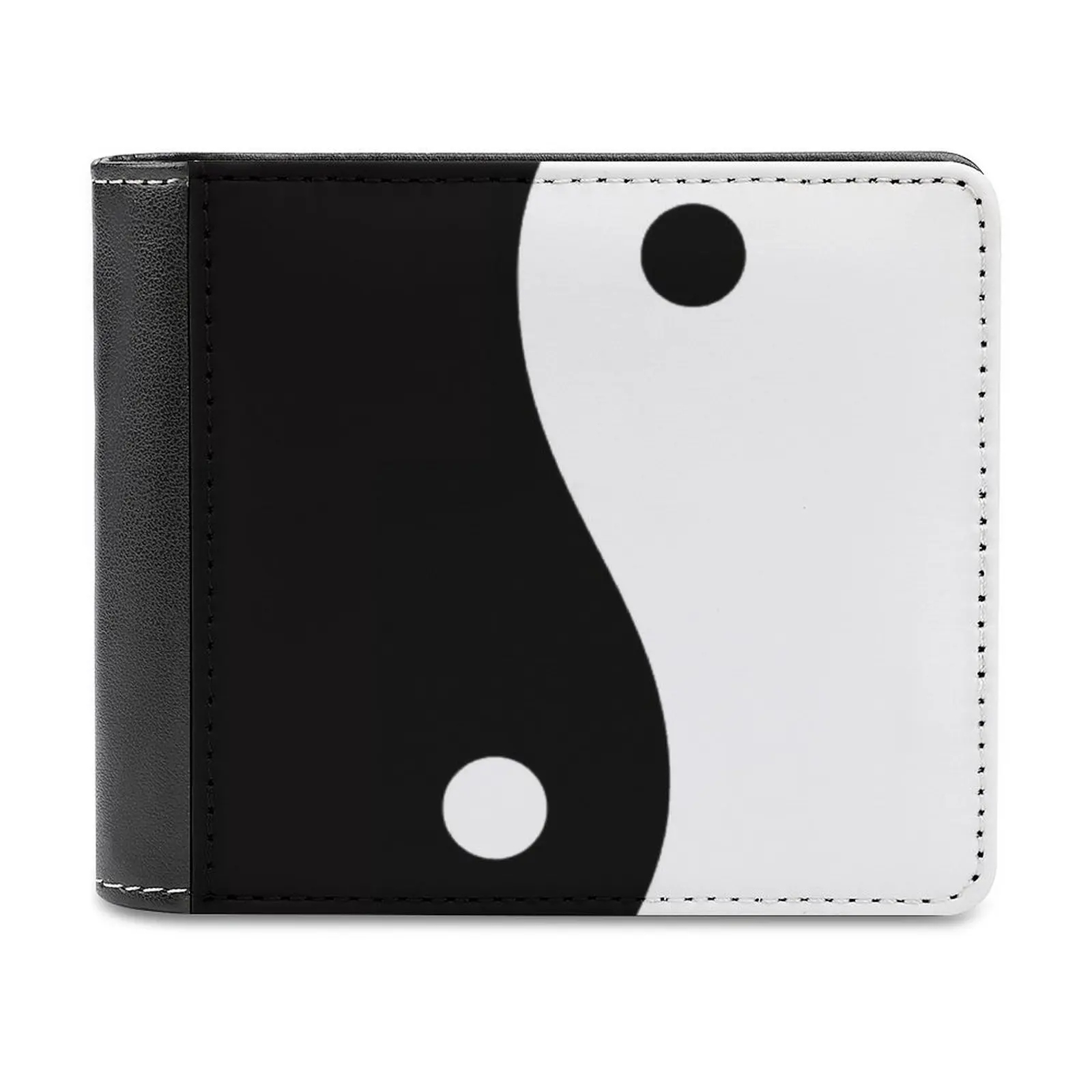 

Кожаный кошелек Yin Yang, короткие тонкие мужские кошельки, держатели для кредитных карт, мужской кошелек Yin Yang Ying Yang Phone Black и