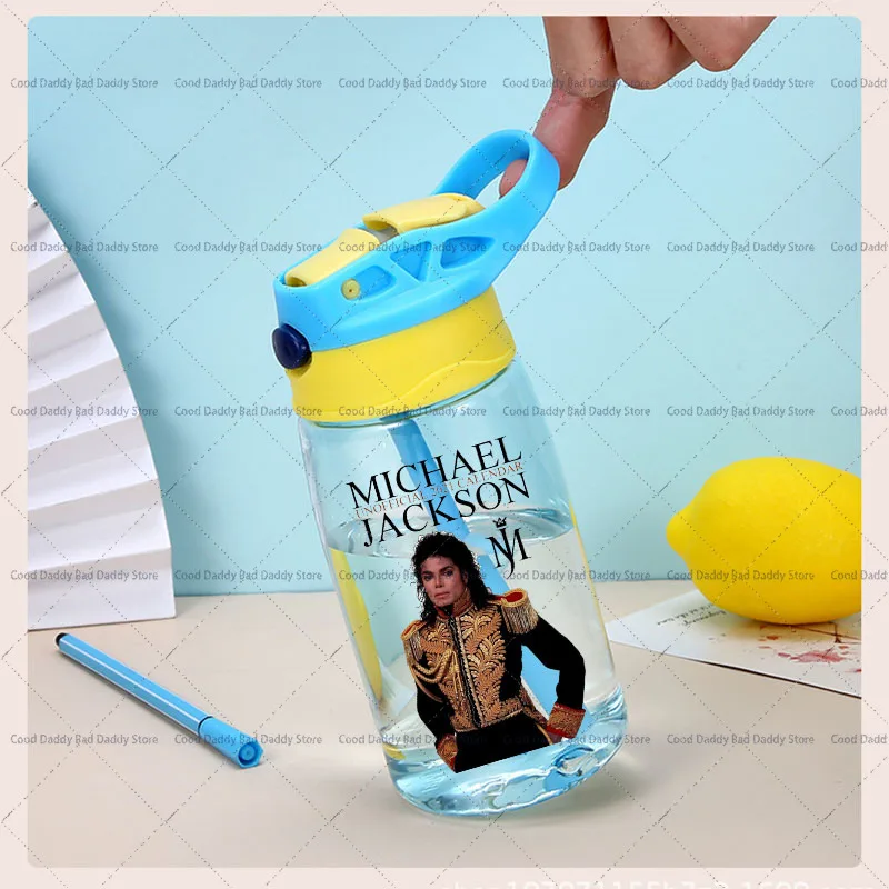 Фото Портативная бутылка для воды King of Pop Michael Jackson с соломинкой, герметичная, для прямого питья, из термостойкого материала Tritan №3
