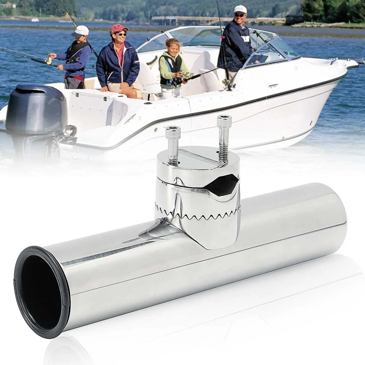 

26-32mm Fishing Rod Rest Holder 316 Stainless Steel Rail Mount 26-32mm For Marine Boat Fishing Pole Stand Bracket