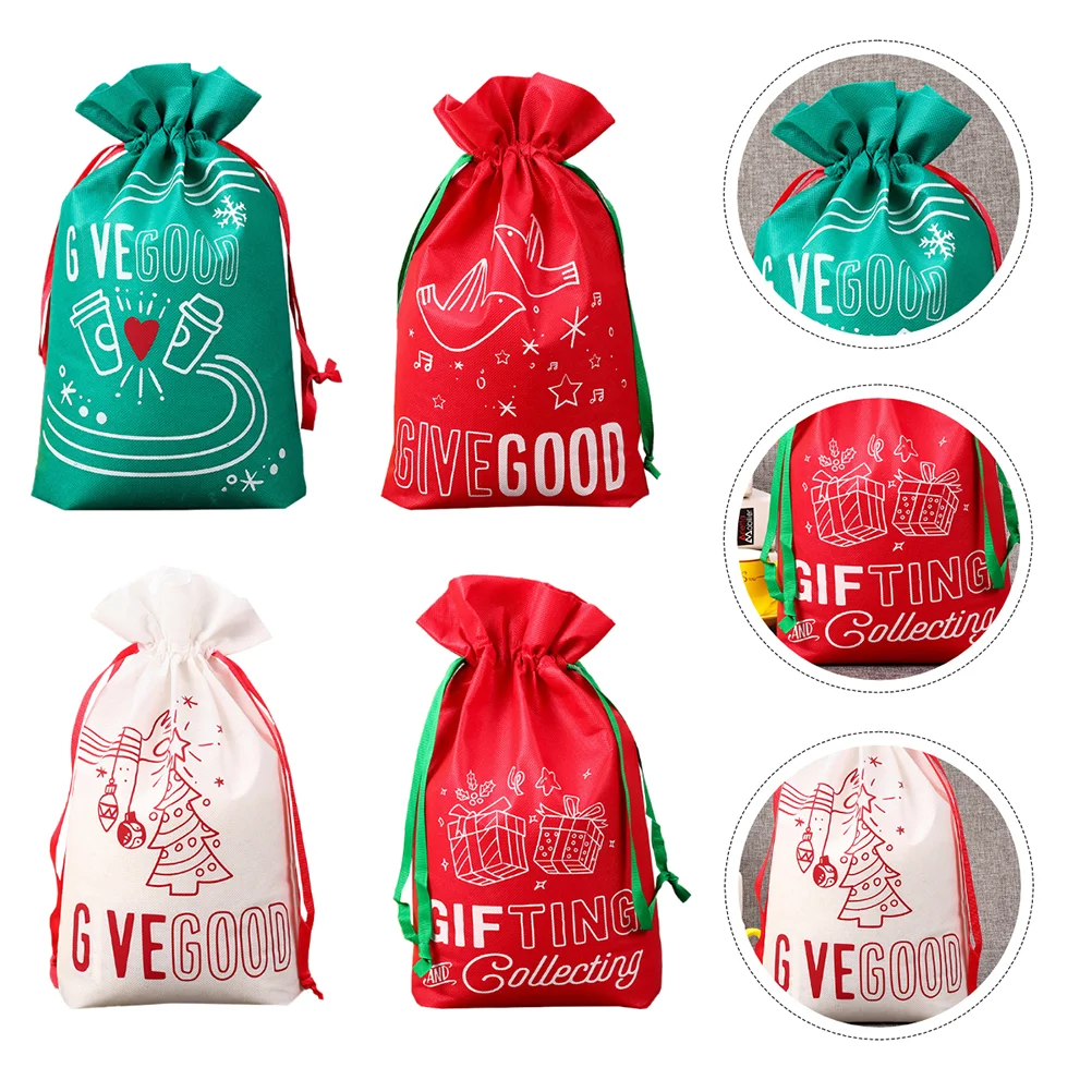 

4pcs Creative Practical Christmas String Bag Gift Storage Bag for Christmas