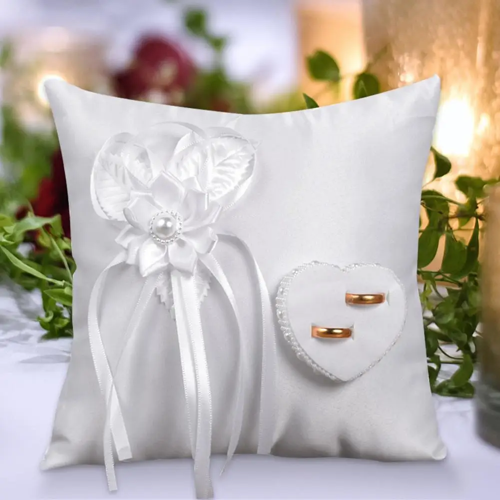 

Романтический цветок, стильное свадебное кольцо с кристаллами, подушка, подушка, свадебные принадлежности для помолвки, предложение на бра...