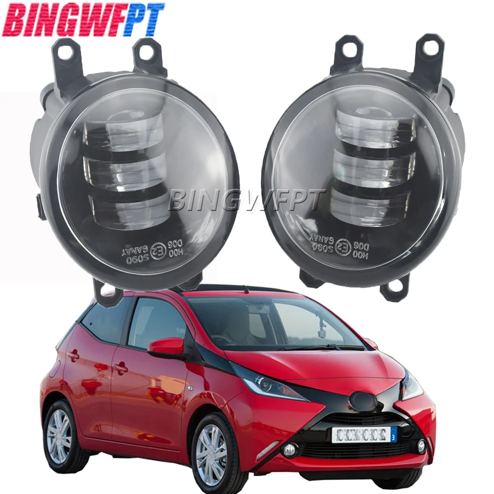 

2PCS Car H11 LED Lens Fog Daytime Running Lamp DRL 12V Fog Light Assembly For Toyota Aygo (_B4_) 2014 2015 2016 2017 2018