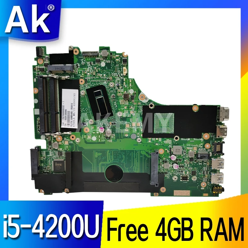 

Материнская плата Akemy X750JB для ноутбука Asus X750, X750J, X750JN, K750JB, K750JN, материнская плата для ноутбука 100% дюйма, без радиатора 4GB-RAM