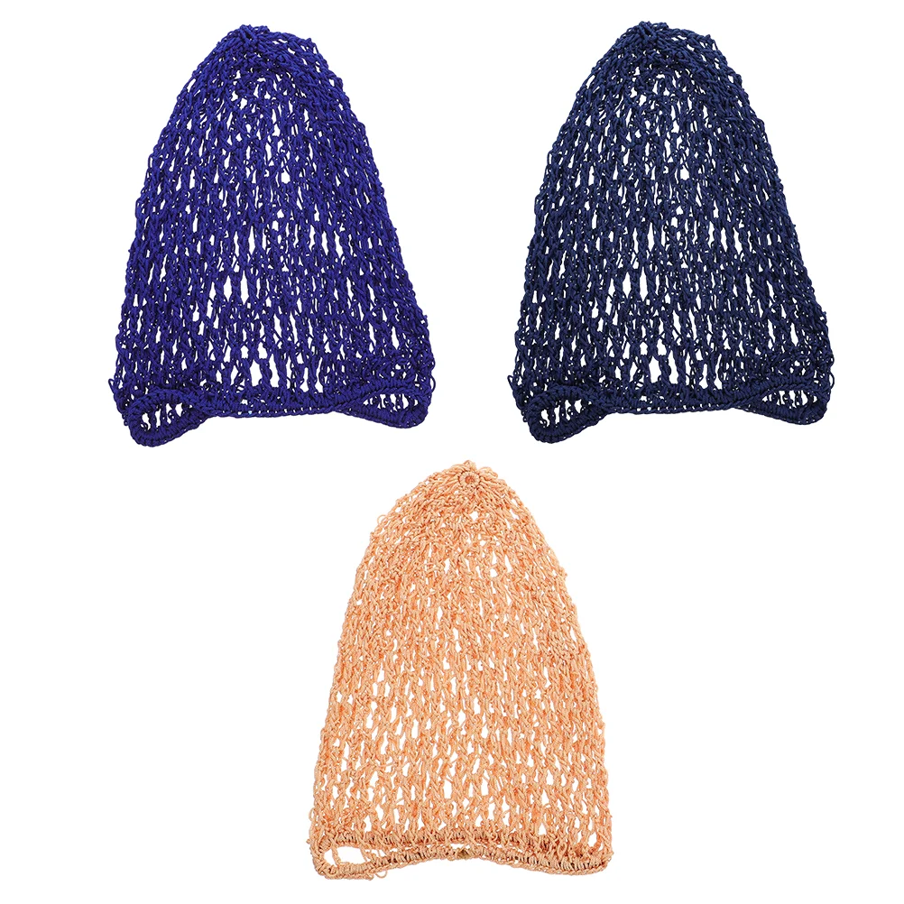 

Hair Net Crochet Mesh Snood Head Cover Elastic Crocheted Cap Short Thick Fabric Hairnet Bands Nets Women Bun Covers Home Knit