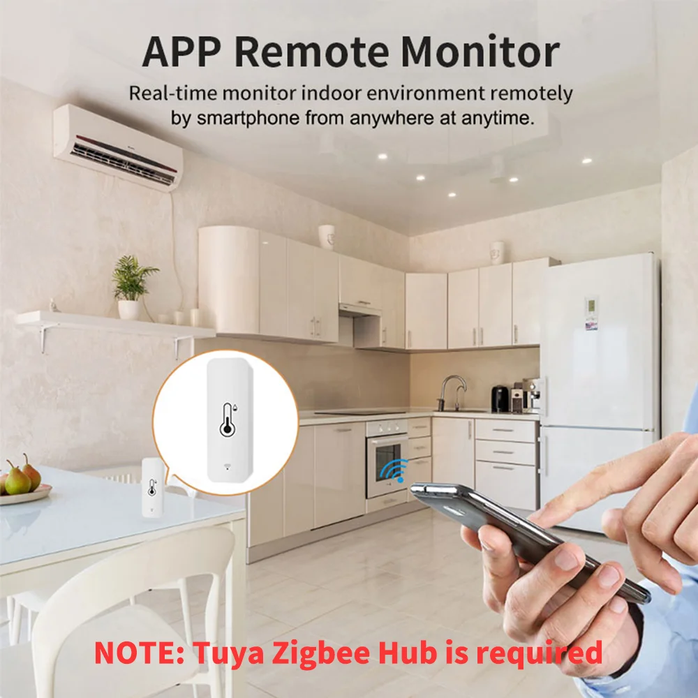 Умный гигрометр Tuya Zigbee контроллер температуры и влажности работает с динамиком -