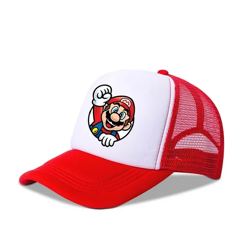 Фото Бейсболки Mario Casual: универсальные полиэстеровые кепки для детей и взрослых, регулируемые, в стиле аниме, для водителей грузовиков №3