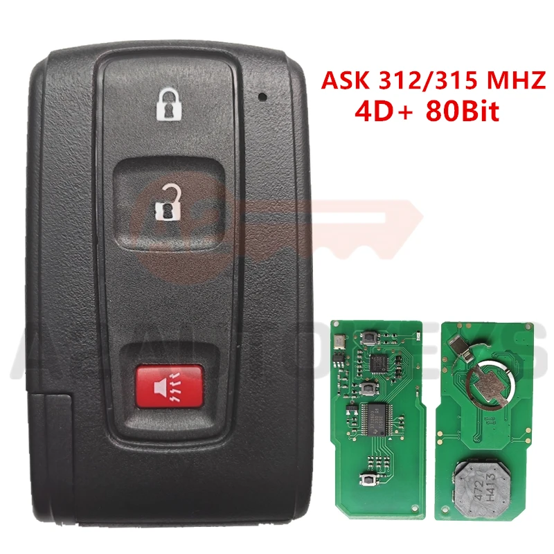 Смарт-ключ автомобильный A2AUTOKEYS для TOYOTA Prius 2004 2005 2006 2007 2008 2009 Corolla Verso Camry 312/315 МГц 3