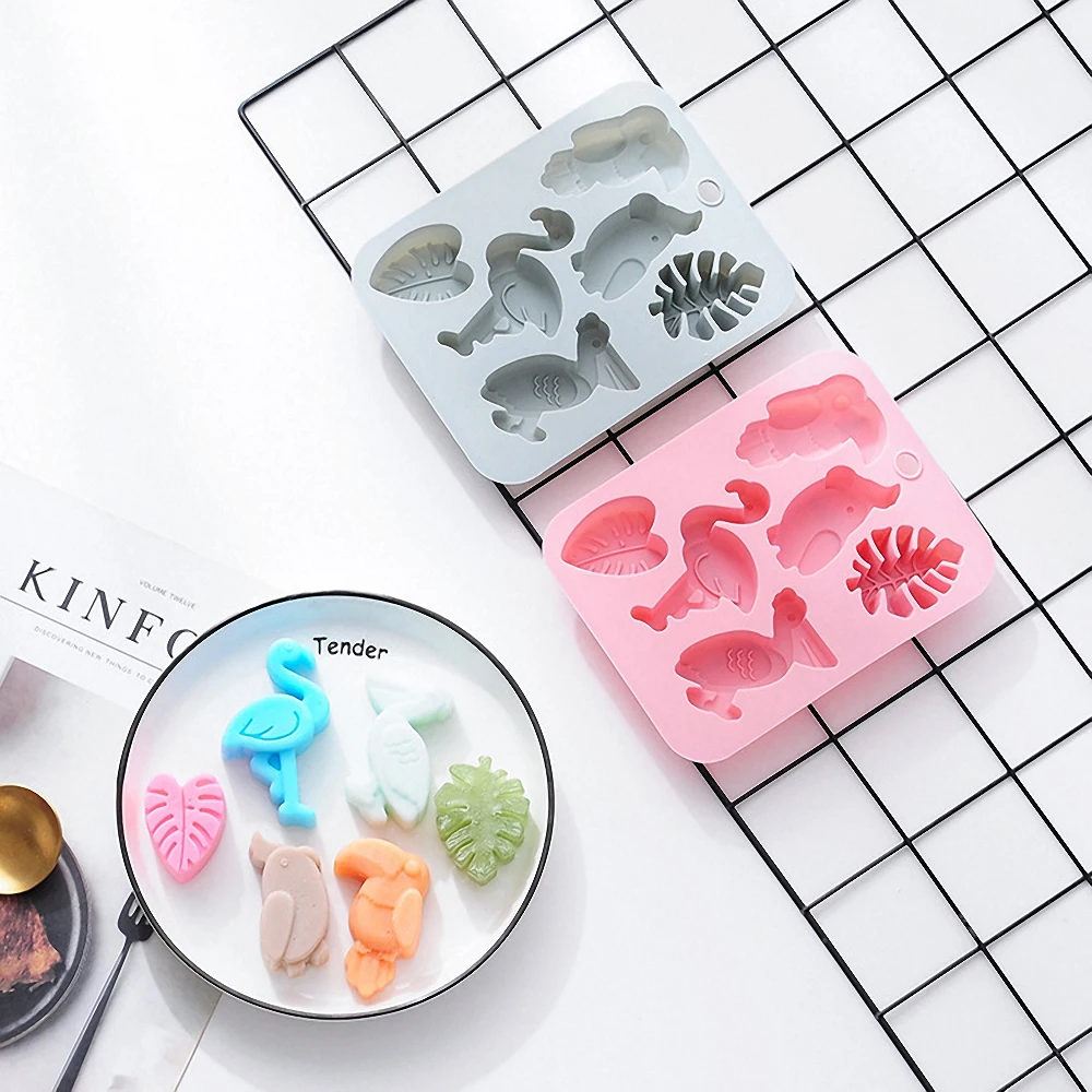 

6 Cavities Different Birds Silicone Cake Mold Chocolate Ice Epoxy Baking Mold Cake Decorating Tools Kitchen Accessories