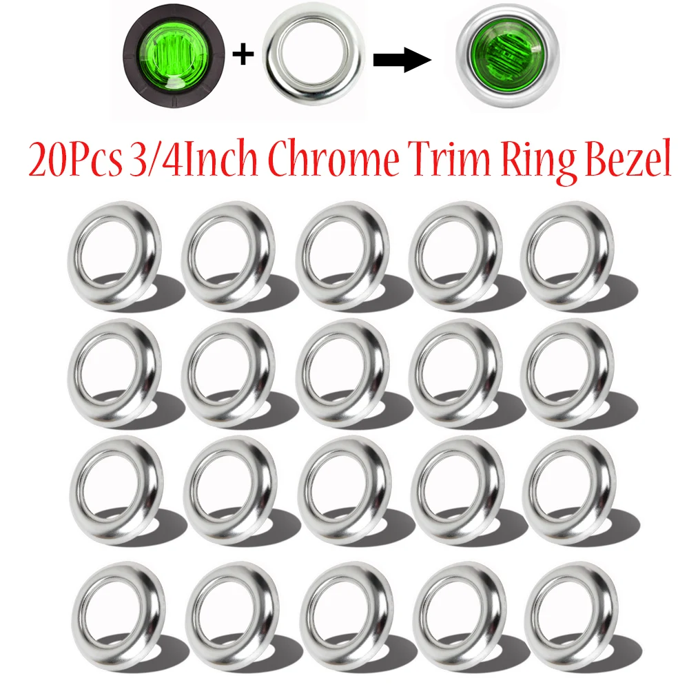 20x 3/4 дюймовая круглая основа из нержавеющей стали хромированная отделка кольцо