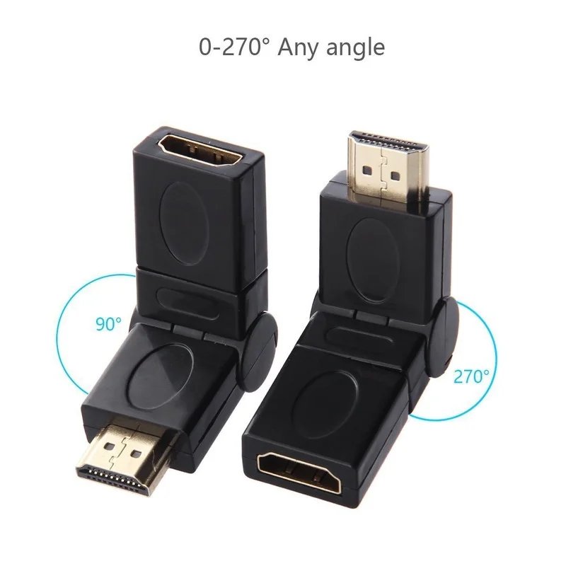 

HDMI-compatible Male To HDMI-compatible Female Cable Adapter Converter Right Angle 180 Degrees Rotate Extender