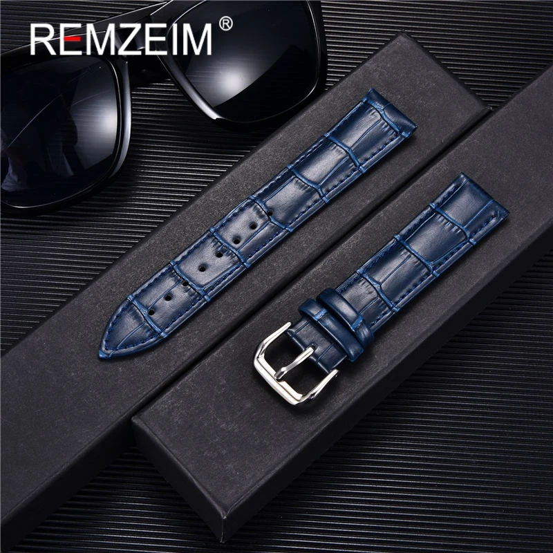 

10/12/14/16/18/20/22mm Genuine Leather Watchbands Watch Band Strap Steel Pin buckle High Quality Wrist Belt Bracelet + Tool