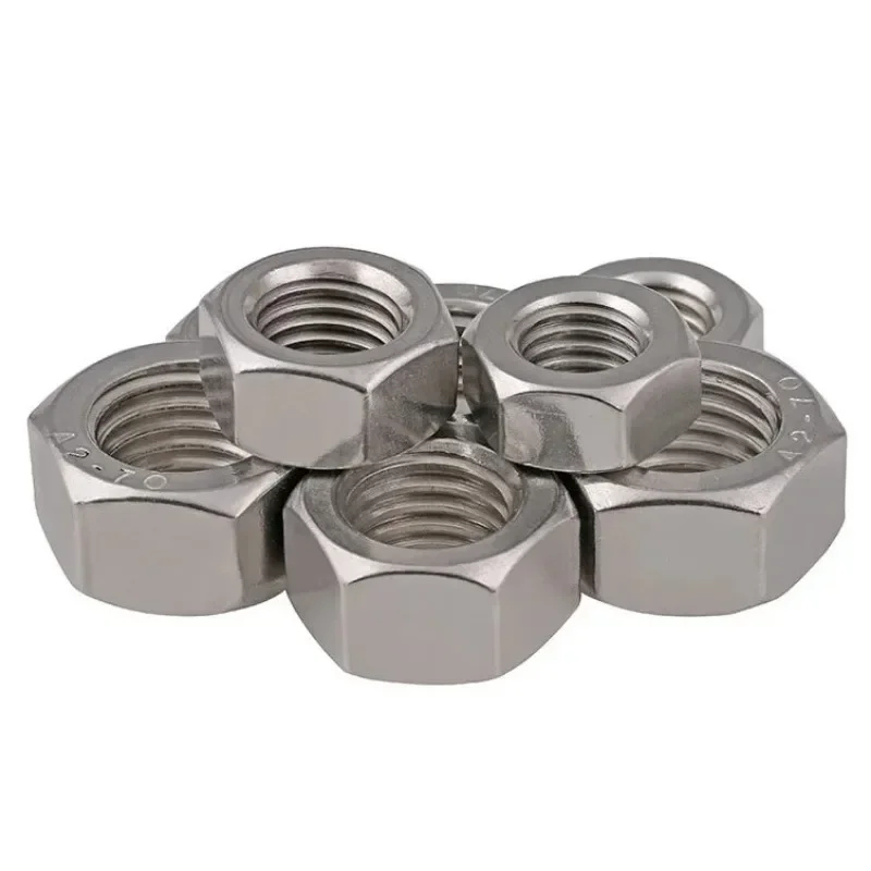 ZNYONG 5-50pcs DIN934 M1 M1.2 M1.4 M1.6 M2 M2.5 M3 M4 M5 M6 M8 m10 m12 304 A2-70 stainless steel Hex nut