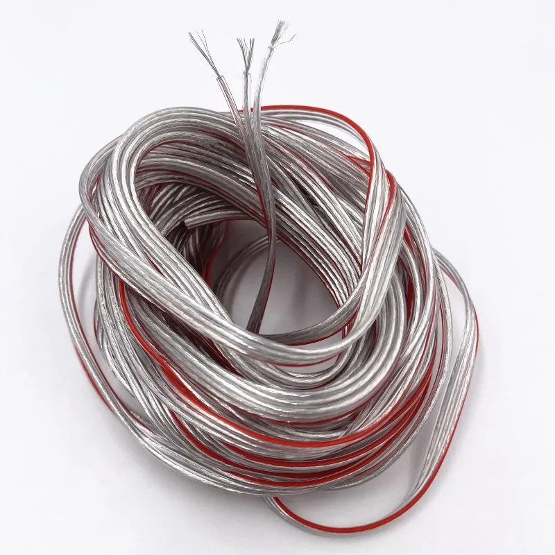 50M 22-awg Chassis fan wires 3PIN semi-finished line transparent bonding wire  Extension cord 0.3mm2 white red parellel cable