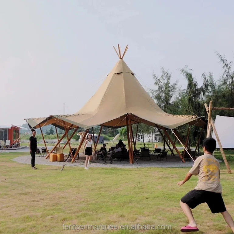 

13m Diameters High Quality Water Fire Midew Proof 72 Seats Teepee Outdoor Events Wedding Camping Tent for Wedding for Sale