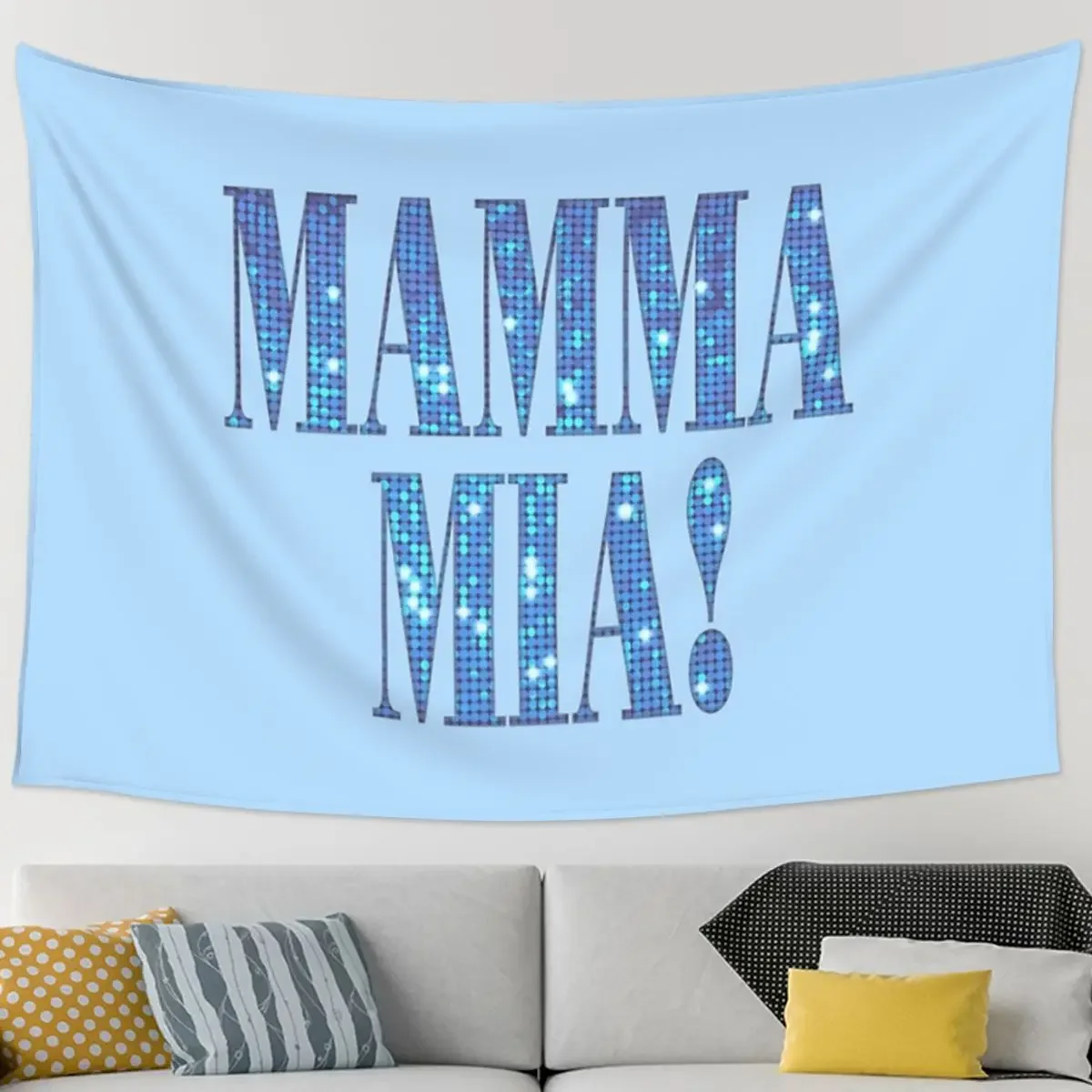 Фото Mamma Mia-дисковый гобелен в стиле хиппи, настенный эстетический гобелен для украшения дома, гобелены для гостиной, спальни, общежития №1