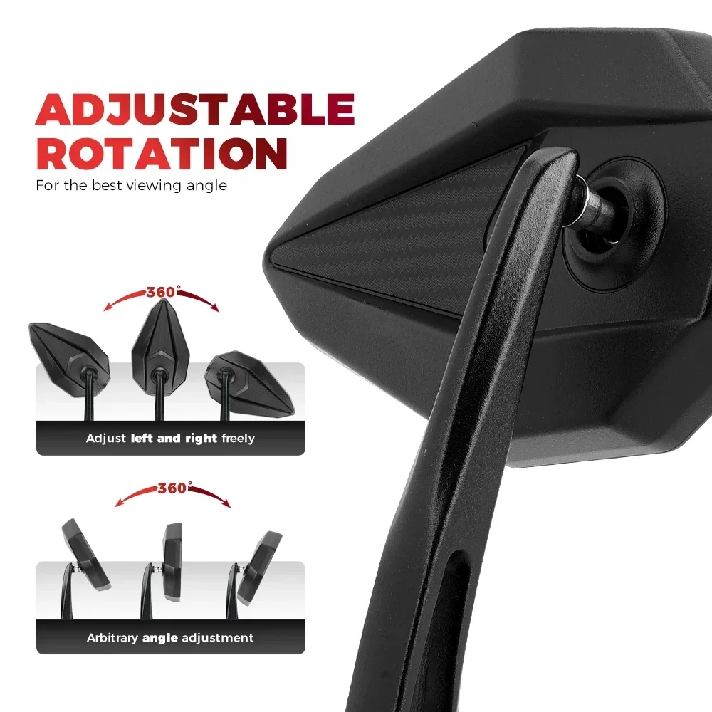 Боковое зеркало для мотоцикла 7/8 &quot22 мм универсальное заднего вида Yamaha MT07 MT09 MT10 R1