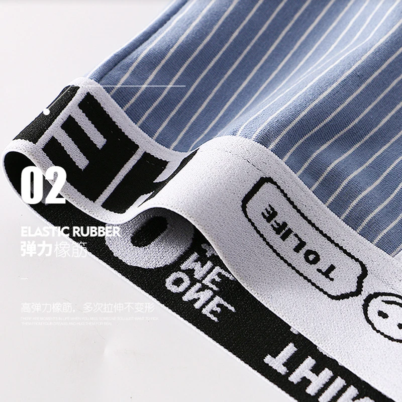 Men's Cotton Panties Stripe Underpants New In Underwear Sexy Lingerie Boxers Solid Color Male Shorts Men's Boxer Briefs Shorts