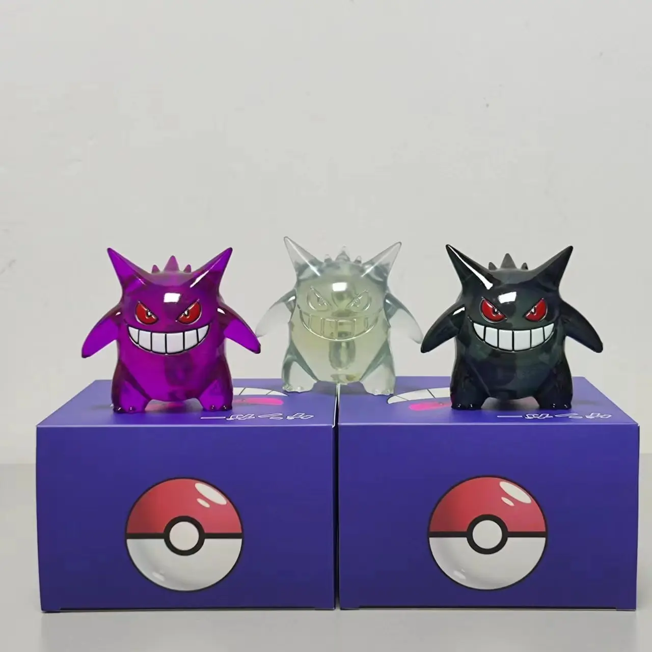 

Pokemon Gk Transparent Heterochromatic Gengar Cute Version 8cm Pvc Children'S Toys Christmas Present Desktop Decoration