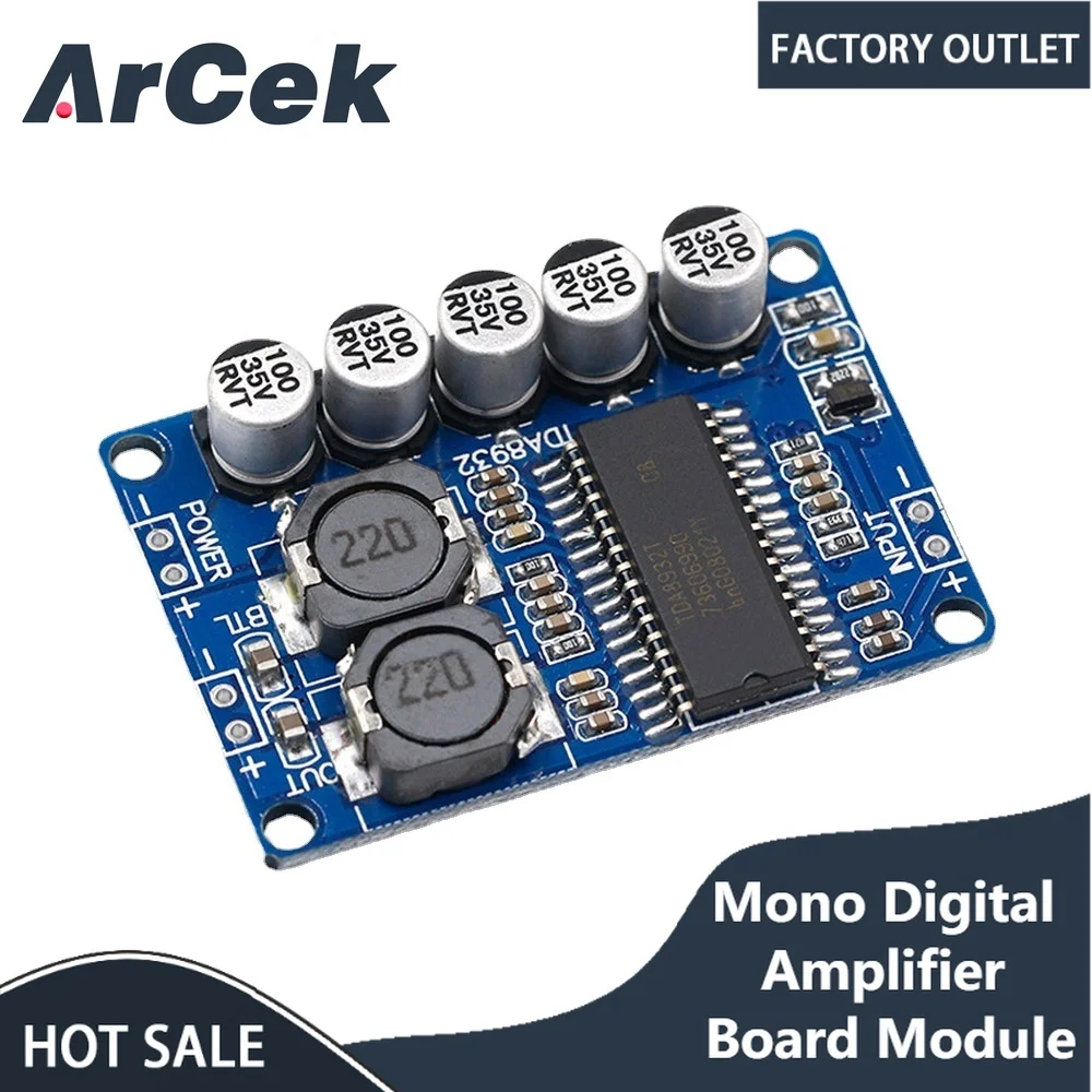 

Mono Digital Amplifier Board Module 35W High-Power TDA8932 Low Power Consumption 2A DC 10V~30V