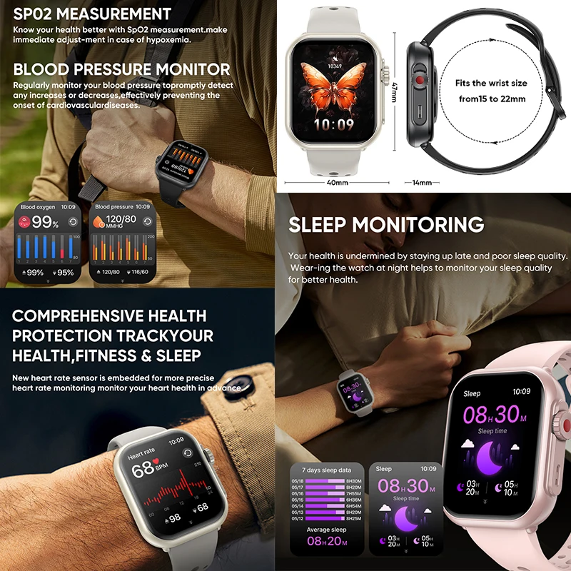 Фото Новые умные часы XIAOMI IOS Watch Ultra2 для женщин, 1000 мАч, 1.85-дюймовый AMOLED-экран с полным сенсорным управлением, звонки по Bluetooth, модные женские смарт-часы. №3