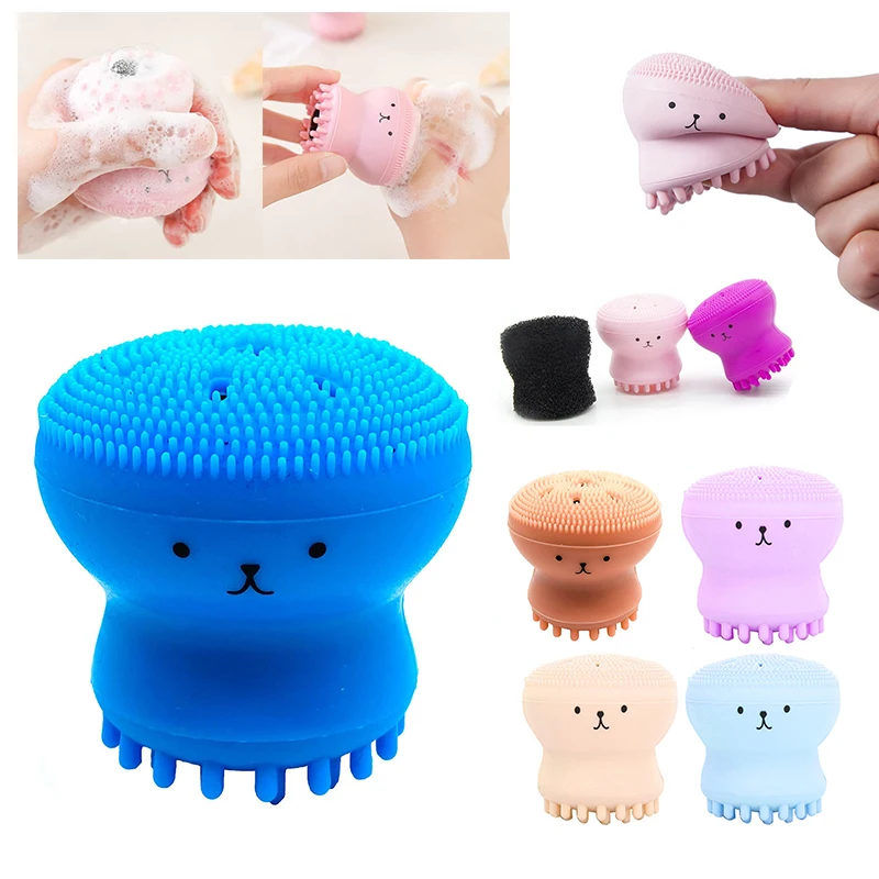 

Silicone Facial Cleaning Brush Small Octopus Cleaner Sponge Face Deep Clean Massage Face Scrub Brush Beauty Skin Care Tool