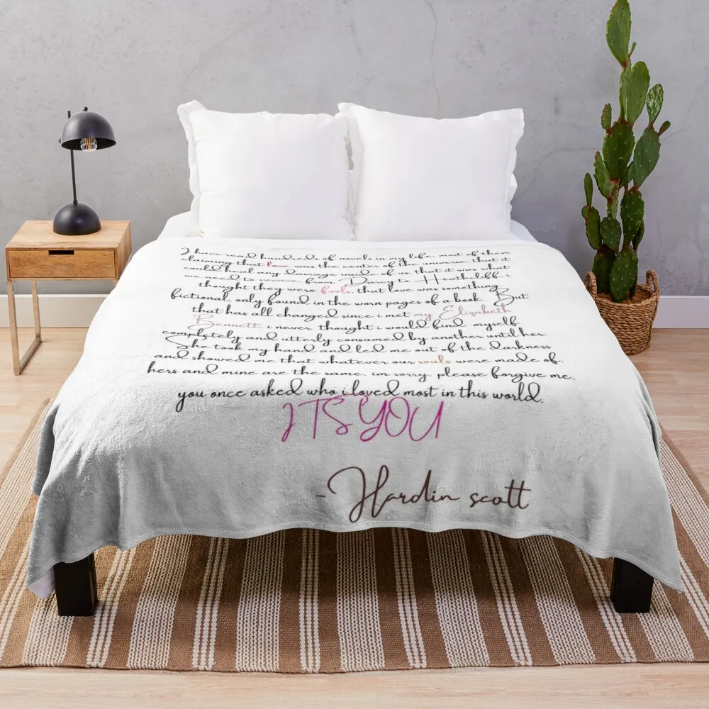 

Hardin Scott's Letter to Tessa Throw Blanket Couple Sheep Wool Blanket