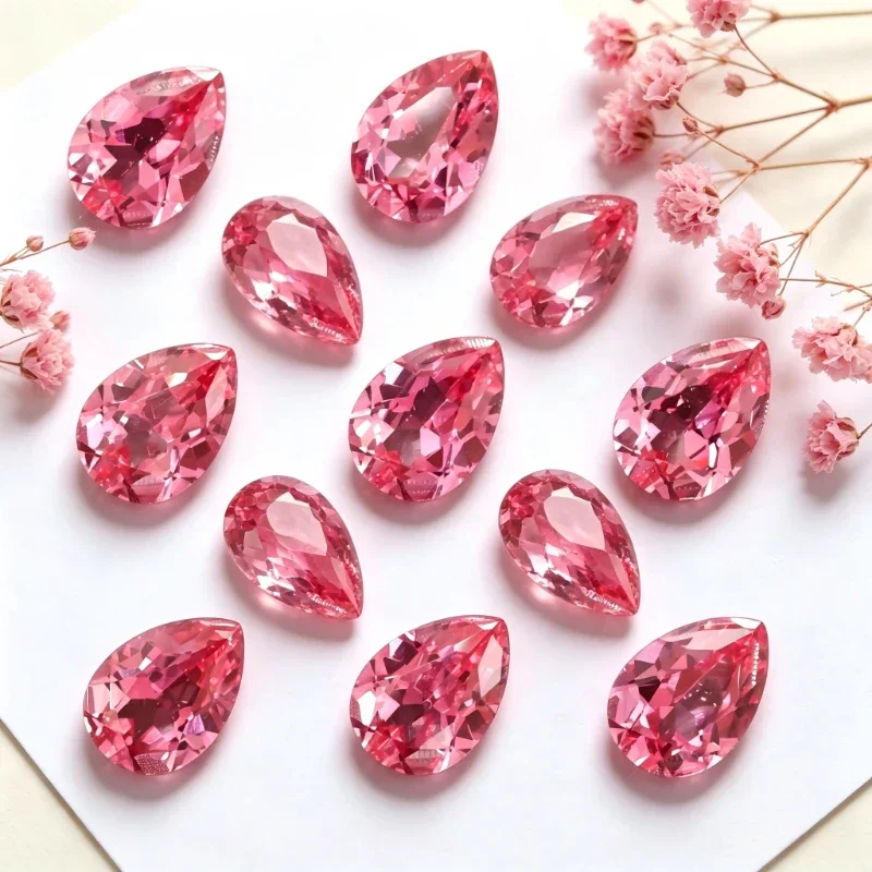 Фото Лабораторный изолированный гранат Padparadscha красного цвета, грушевидной формы, с сертификатом №5