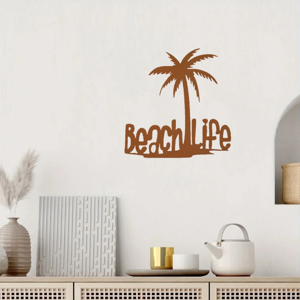 Пляжная Жизнь Пальма Металлический Настенный Художественный Декор Тропик