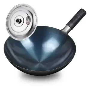 

Синий чугунный вок без покрытия