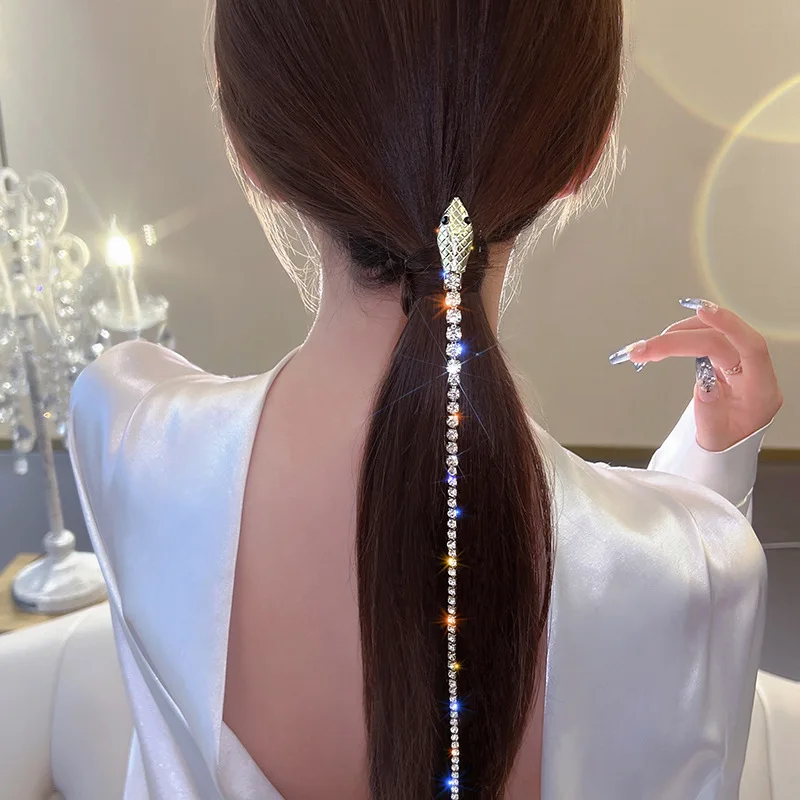 

New Full Rhinestone Headband for Hair Women Long Tassel Crystal Headband Hair Accessories Wedding Accessories Hair Jewelry