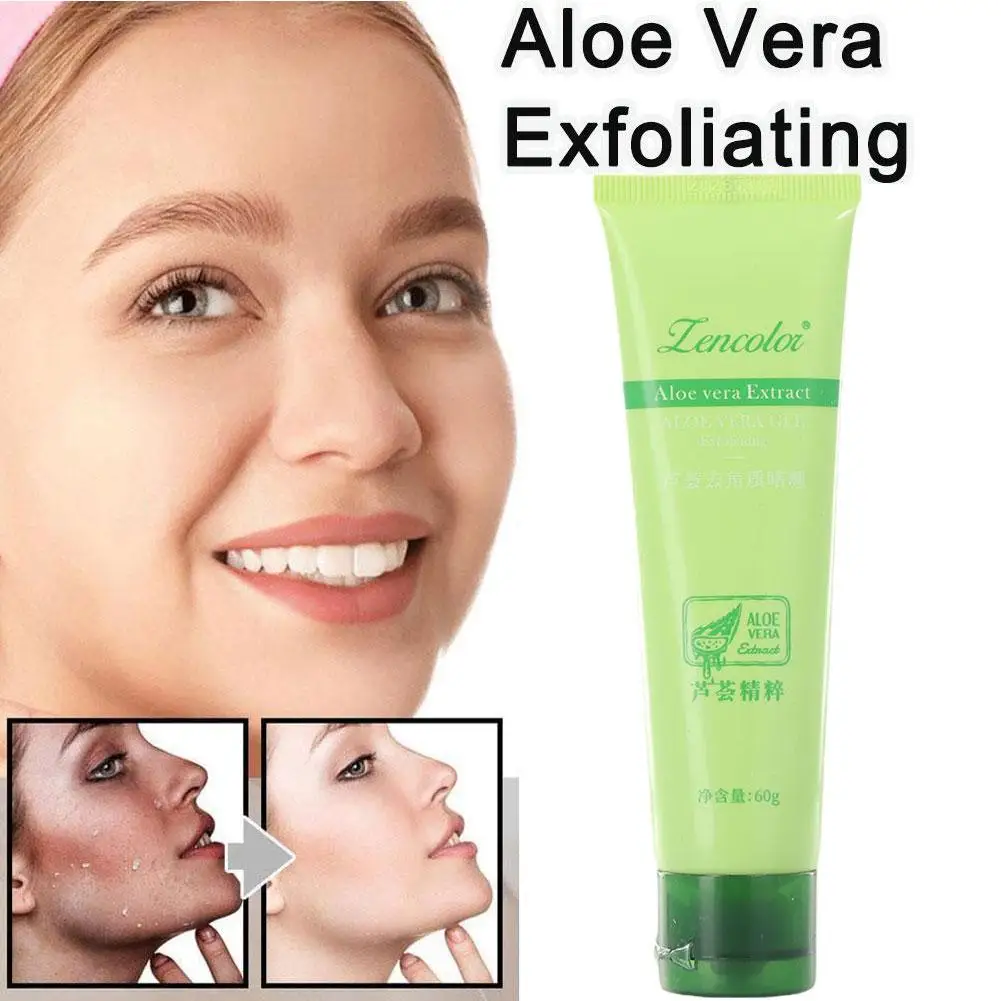 

60g Aloe Vera Exfoliating Gel face scrub peeling gel Care Products refreshing and Moisturizing Whitening body Beauty Oil co S6H1