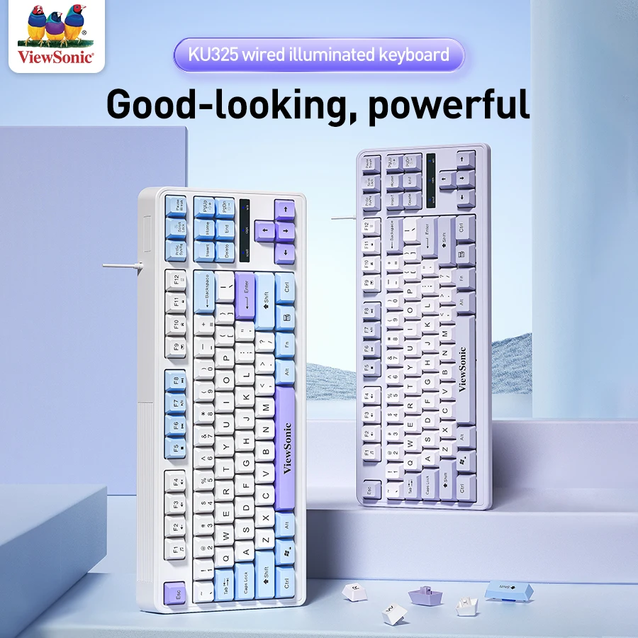Проводная клавиатура View Sonic KU325 с RGB-подсветкой и 87 клавишами из АБС-пластика