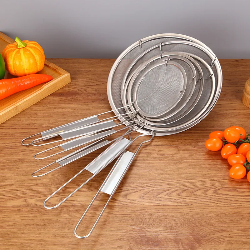 

2023 New Stainless Steel Strainer Multifunction Colander Oil Filter Scoop Oil Residue Dumpling Juice Filter Spoon Kitchen Tools