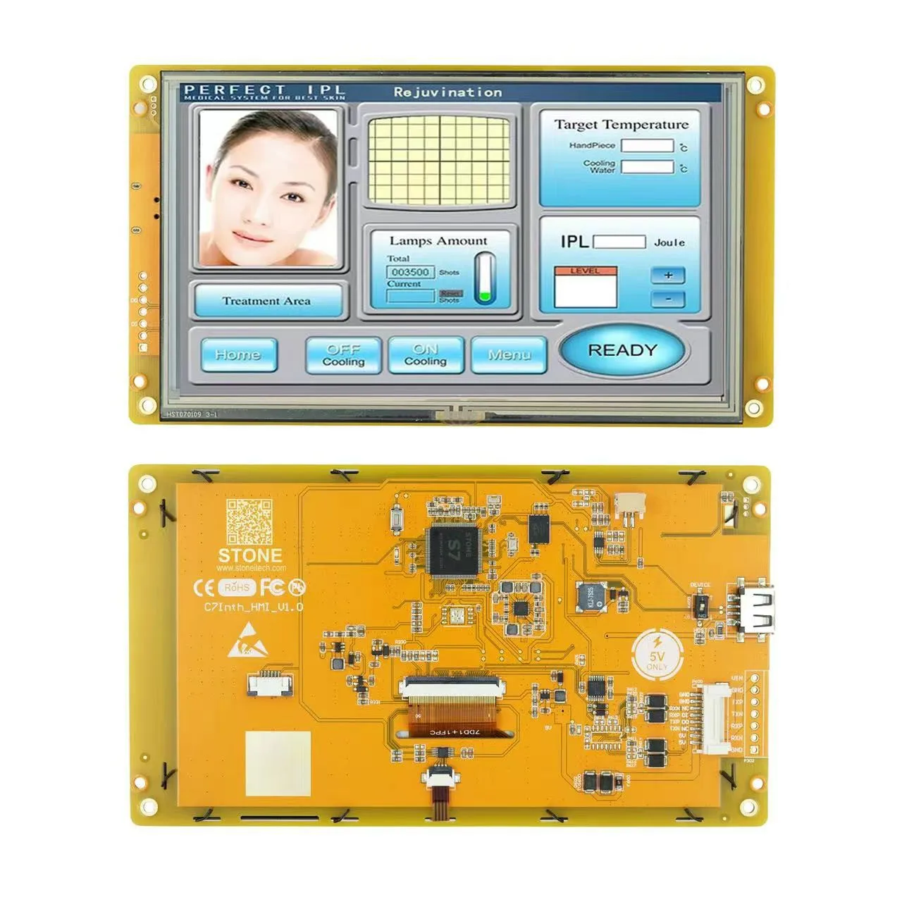 7.0 TFT Touch Screen complimentary GUI Software that makes programming fast and easy for engineers The LCD touch screen