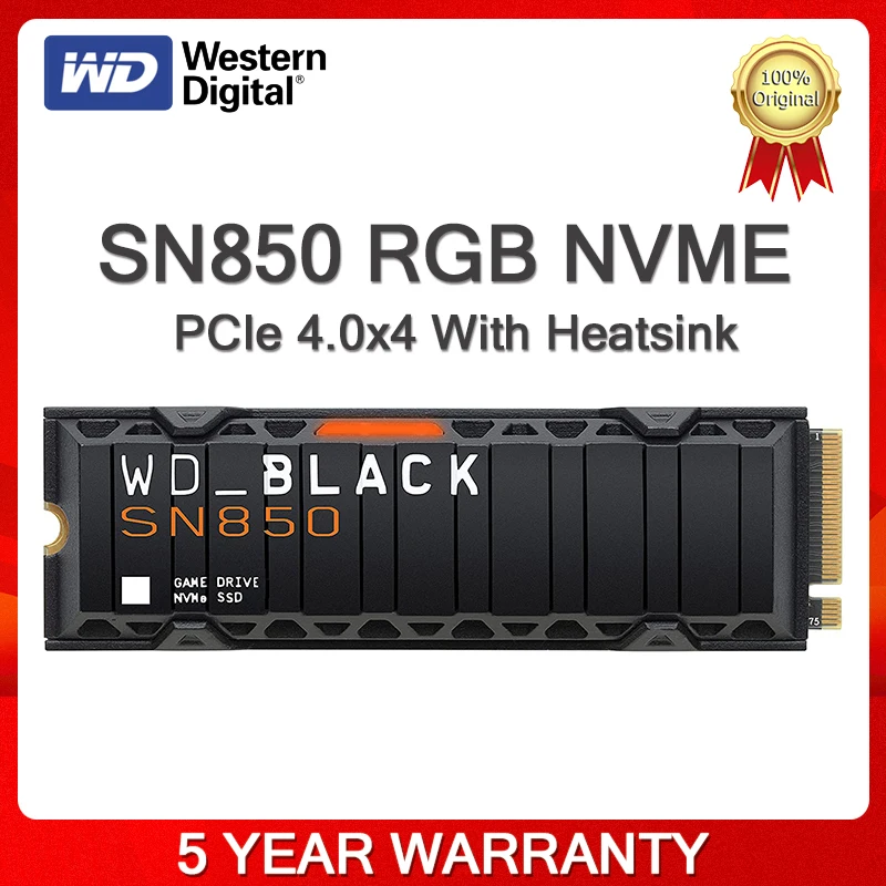 

Western Digital WD Black 500GB 1TB 2TB SN850 NVMe Internal Gaming SSD Solid State Drive with Heatsink Gen4 PCIe M.2 2280 For PS5