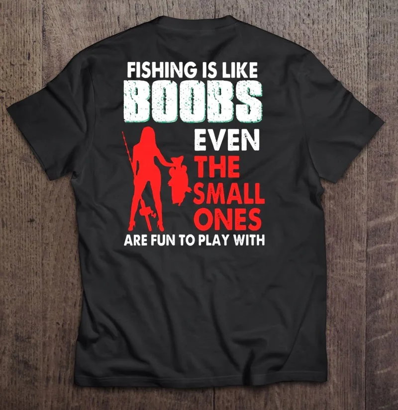 

Рыбалка похожа на грудь, даже маленькие веселятся играть с силуэтом рыбалки, мужские футболки с принтом, Футболки унисекс