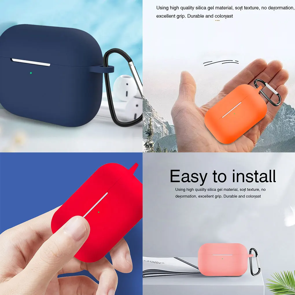 

Беспроводные наушники Bluetooth, противоударный силиконовый защитный чехол с карабином для Airpods