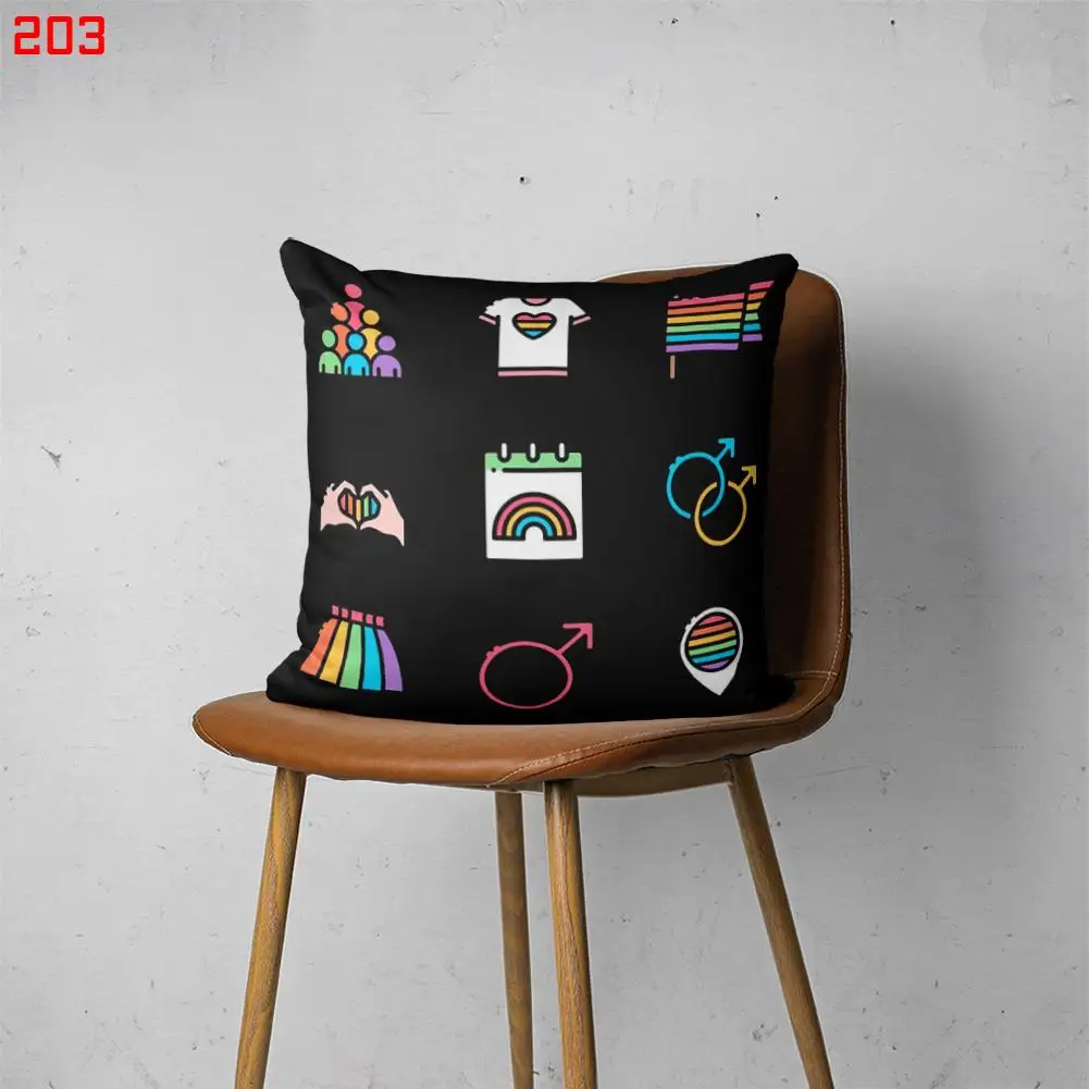 

PRIDE MONTH 00203 Customizable Bedroom Bed Sofa Hotel Car Lumbar Pillow Fashion Decorative Cover