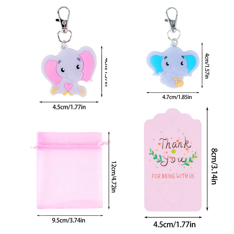 10 шт. babyShower сувенир синий и розовый слон медведь брелок органза Подарочный пакет
