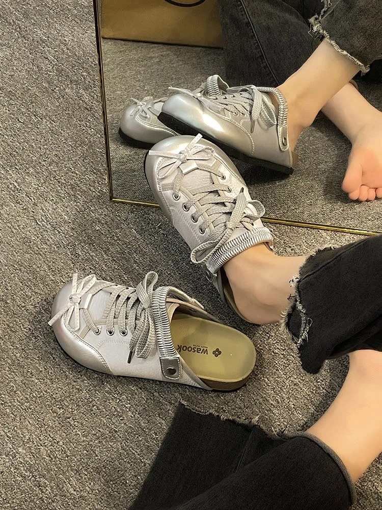 Туфли женские с узлом-бабочкой искусственная кожа мягкие пляжные туфли для