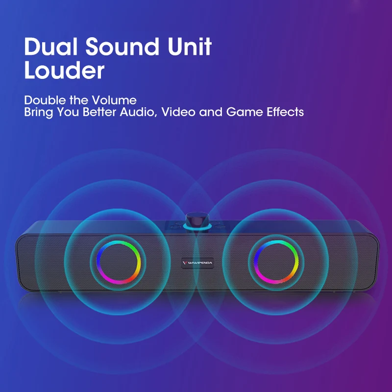 Sound Bar AUX USB Wired Bluetooth-compatible Speaker Home Theater Surround SoundBar for PC TV Bass Stereo Subwoofer |