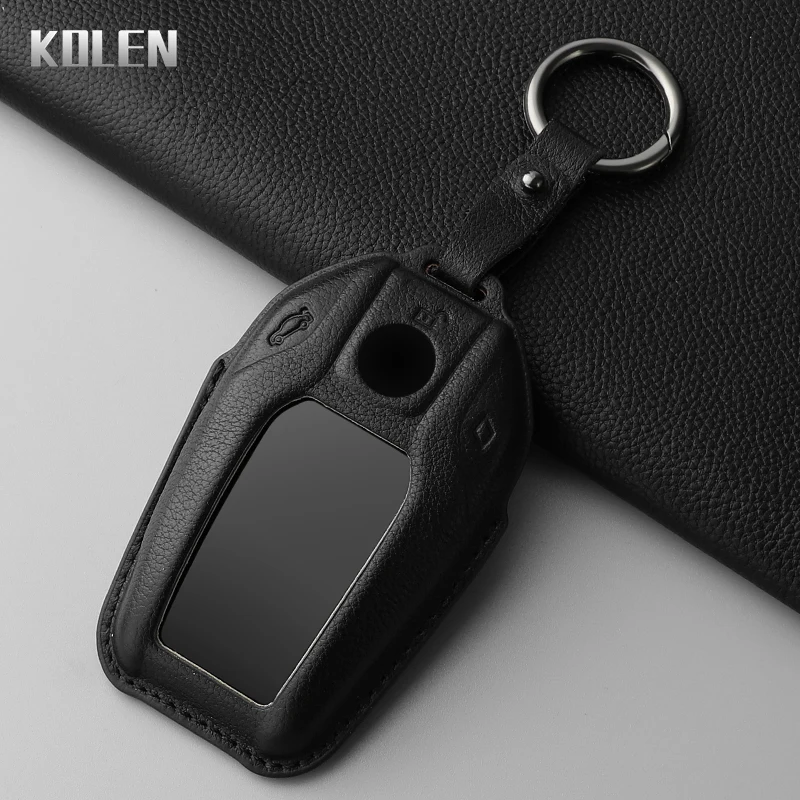 

Кожаный Автомобильный светодиодный дисплей Dermis, оболочка для ключей, оболочка для BMW 5, 7 серии, X3, X4, X5, X7, G30, G31, G11, G12, G01, GT, G32, i8, аксессуары Fob