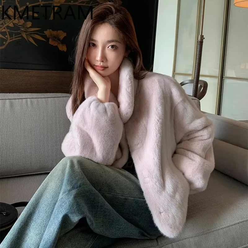 Настоящая Дания норковая шуба женская роскошная модная короткая меховая куртка