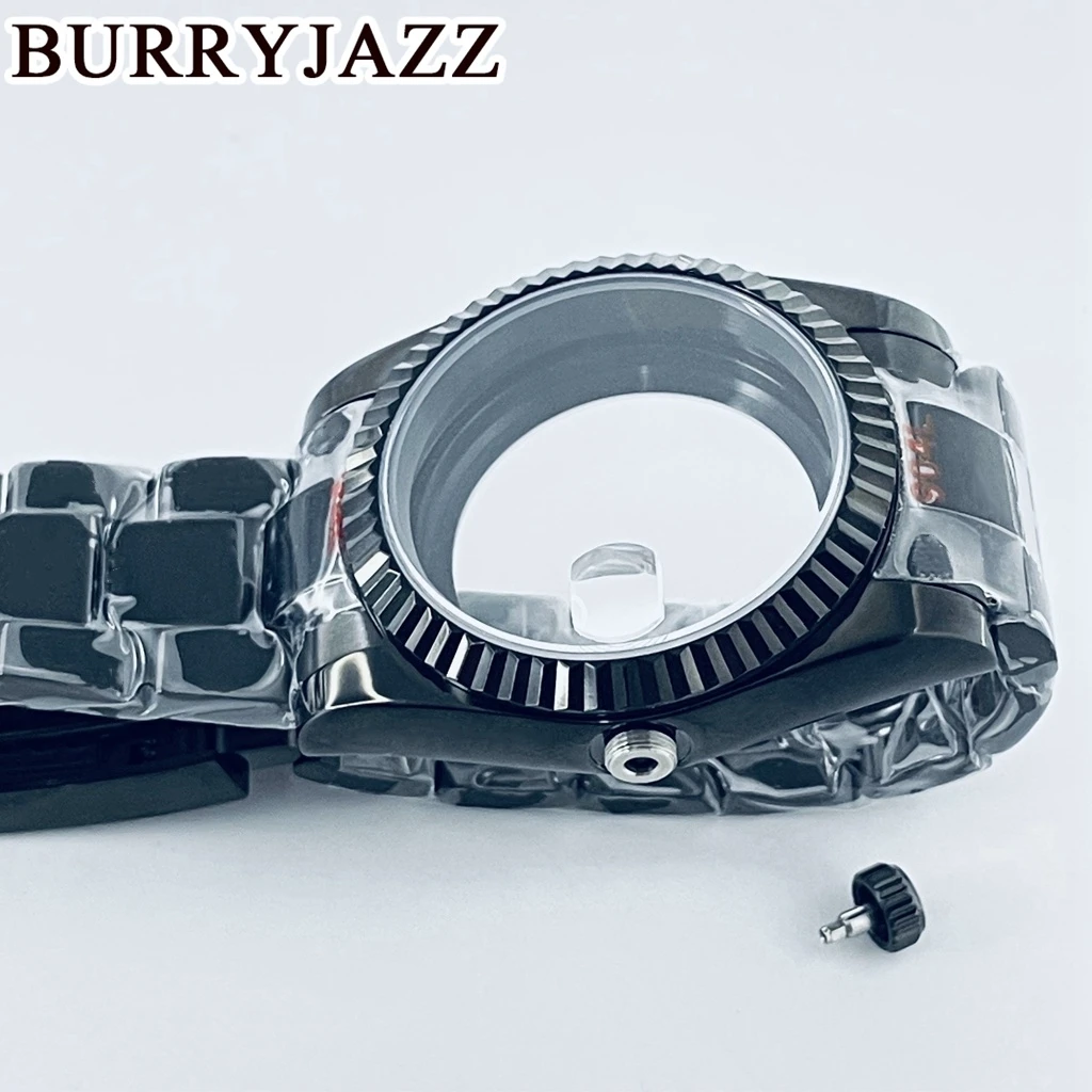 BURRYJAZZ 36 мм 40 NH34 NH35 NH36 NH38 PT5000 ETA2824 Корпус часов Черный корпус из нержавеющей стали